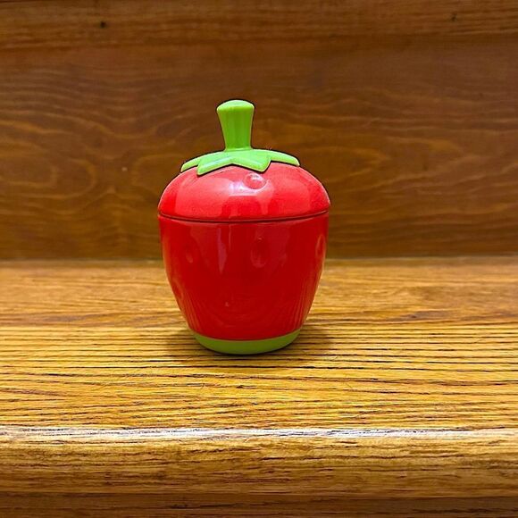 Joie Red Strawberry Shaped Jam Jar Server Container with built in spoon in lid - Picture 1 of 8